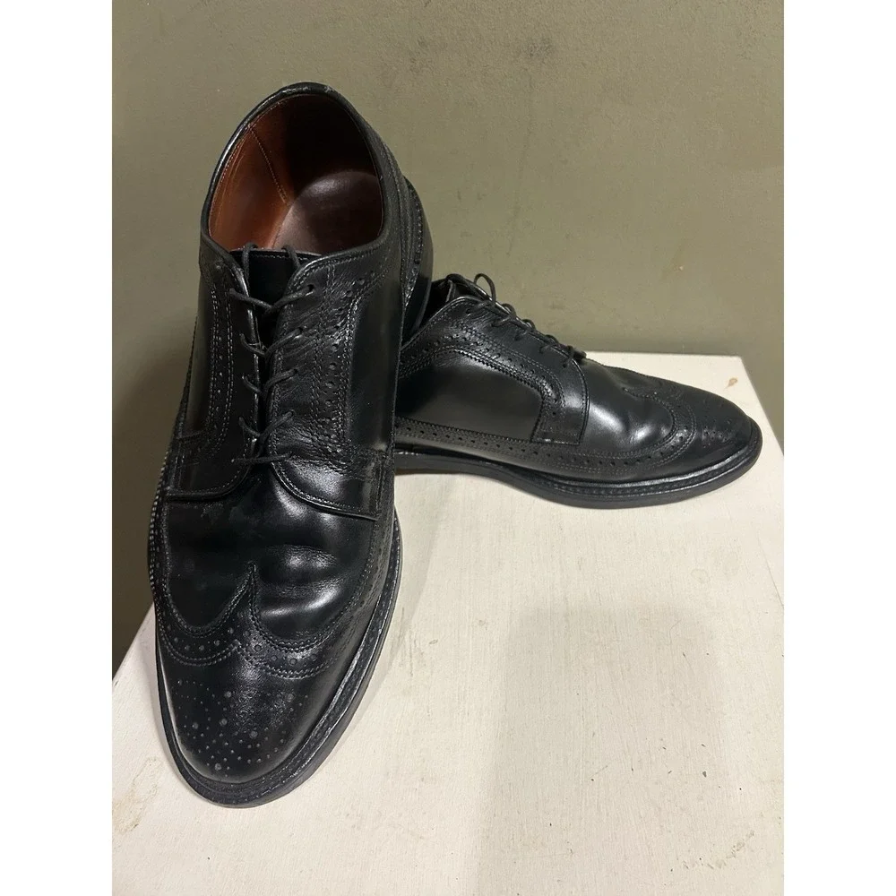 Allen Edmonds MacNeil Black Brogue Longwing Shoes Mens Sz 11.5 EEE Wide Formal